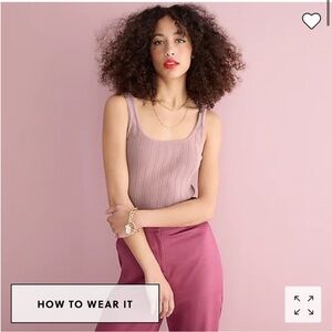 J.Crew Supersculpt scoopneck sweater-tank in Pale purple SZ S